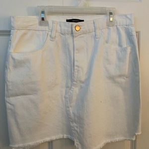 White jean skirt